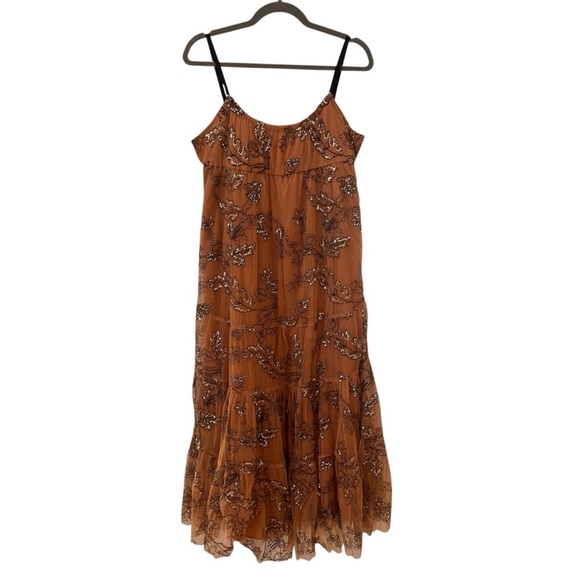 Anthropologie Maeve Sequined Tulle Midi Dress Size Medium Petite - Picture 6 of 13